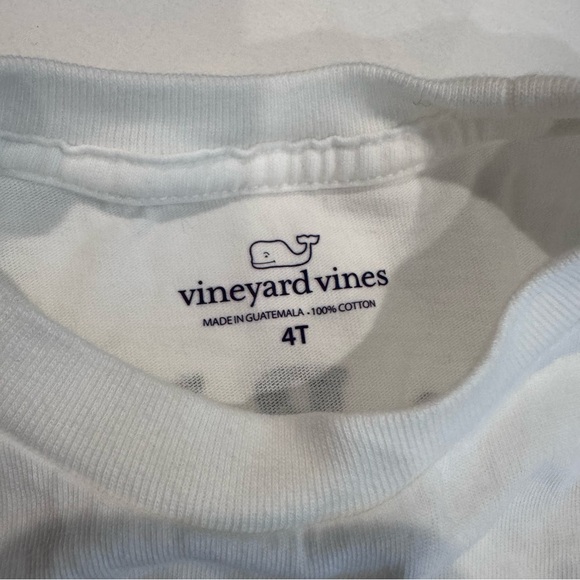 Vineyard Vines Kids White Pocket Tee with Green “Shamrock”Graphic, Size 4T - Picture 5 of 8